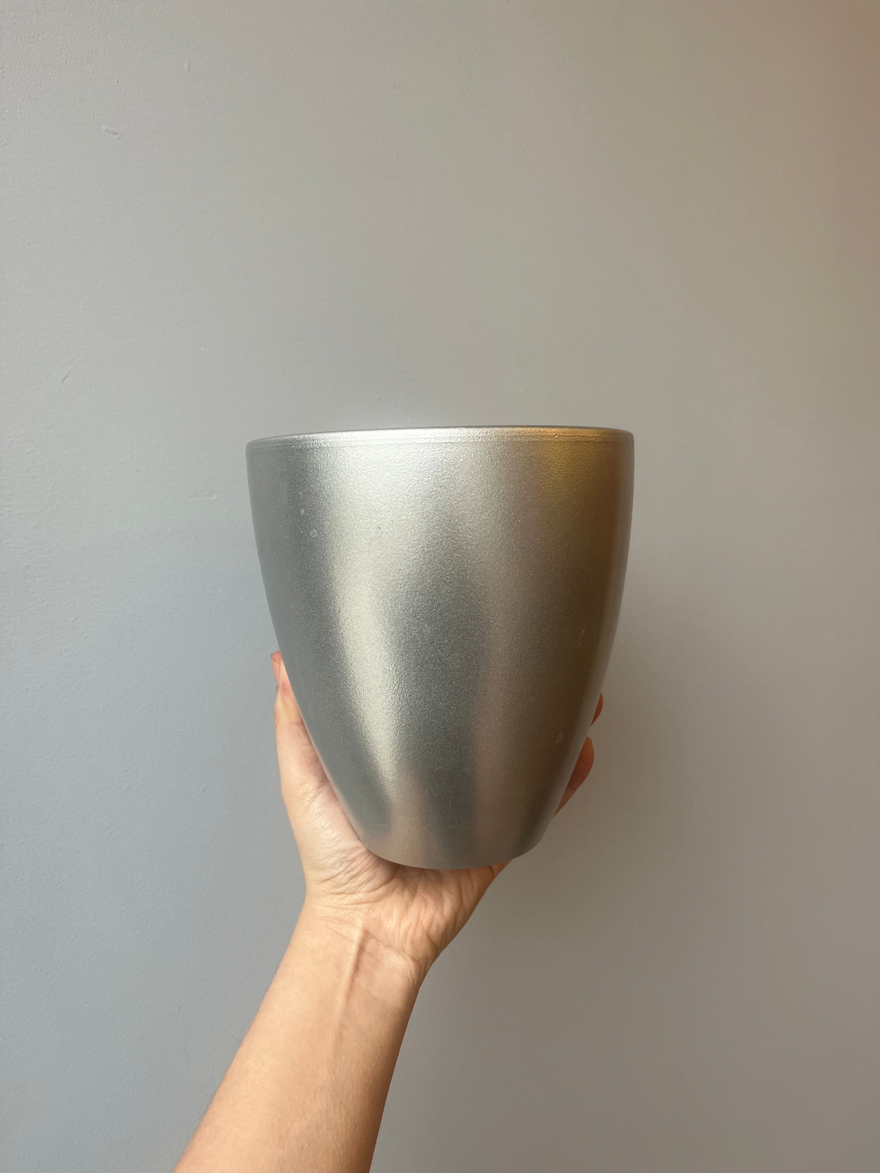 MACETERO CERAMICA PLATA