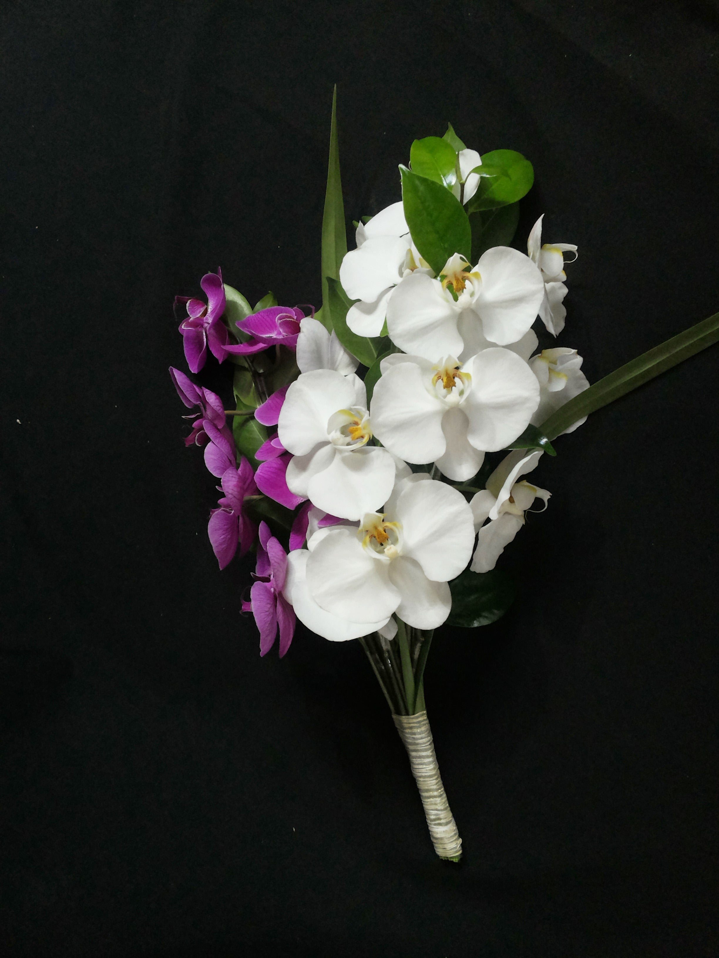 Ramo de novia de antebrazo orquideas