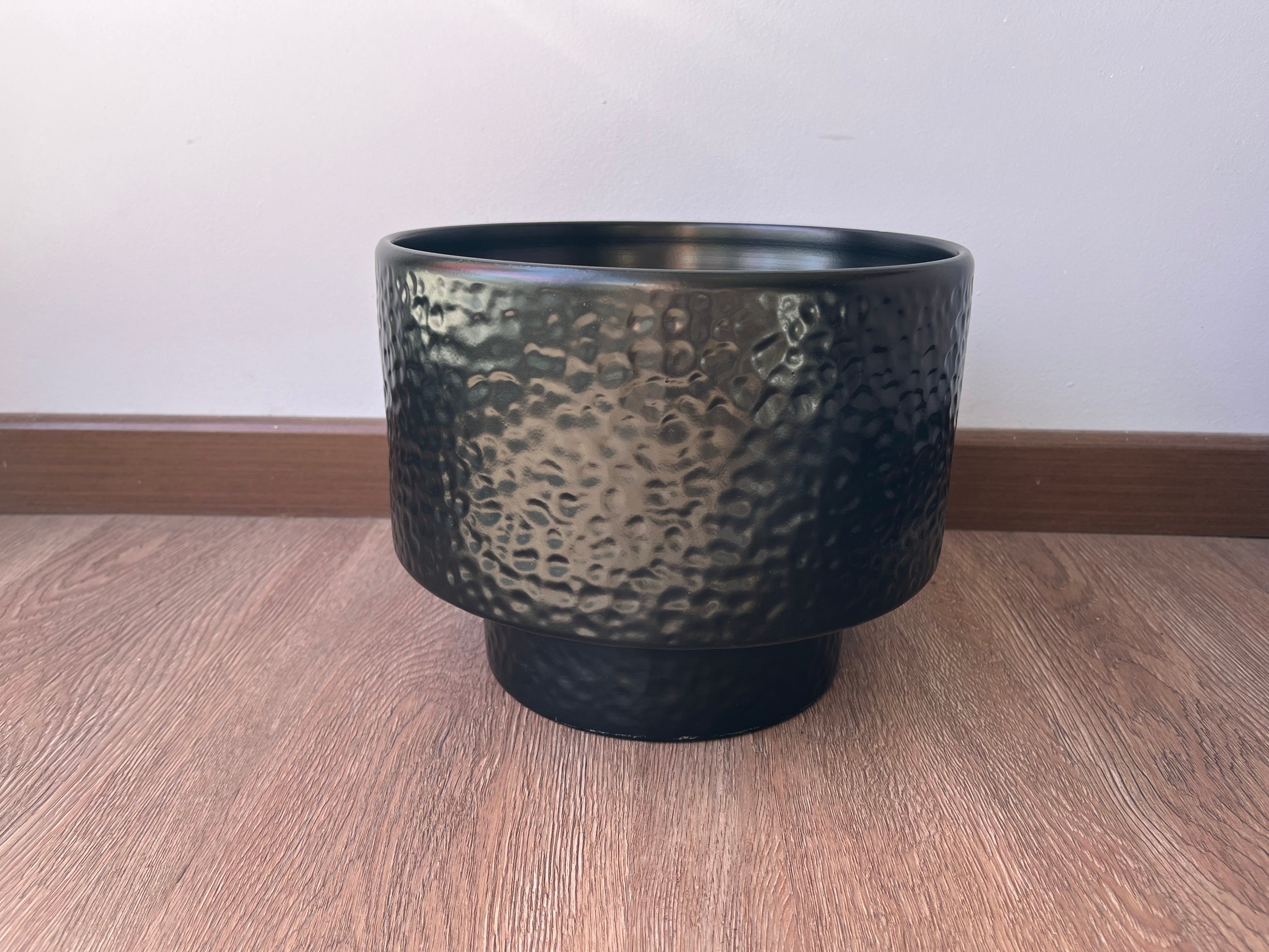Macetero Negro Textura Cerámica Tamaños