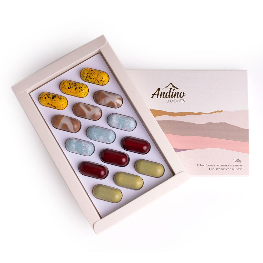 Caja de bombones keto rellenos mixtos alulosa 15 bombones - 150g