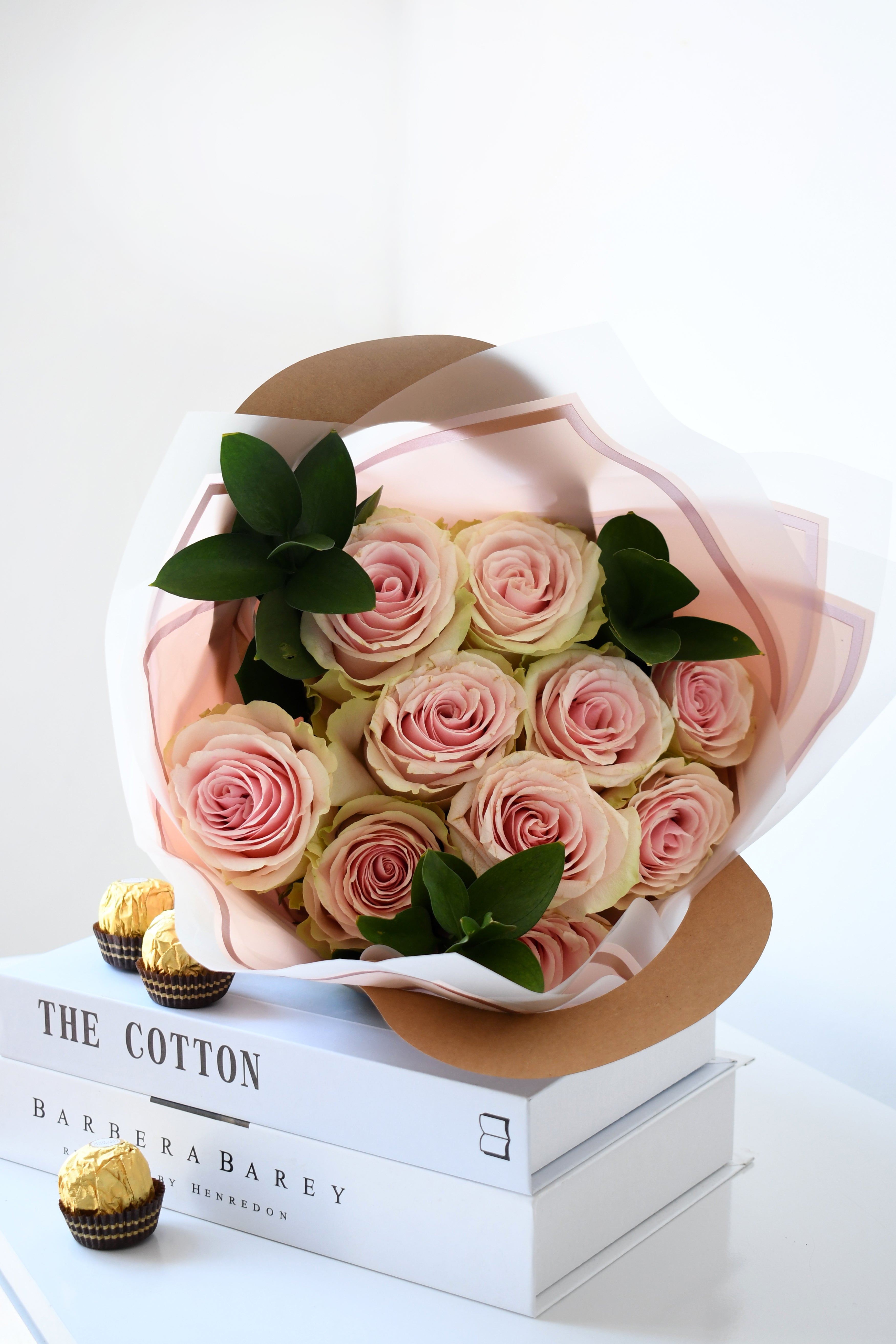 Ramo de 10 rosas en tono rosadas