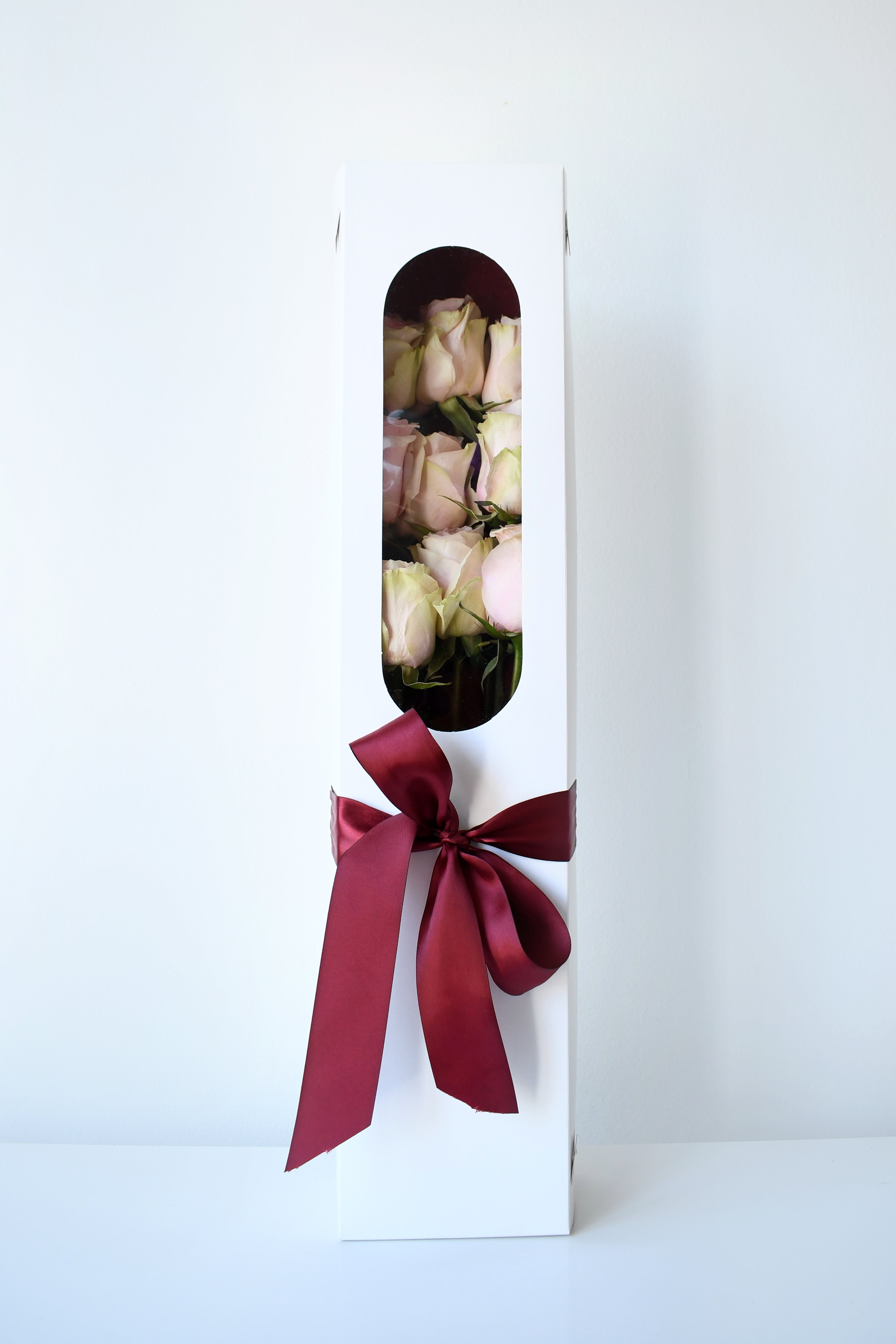Caja de 9 rosas rosas