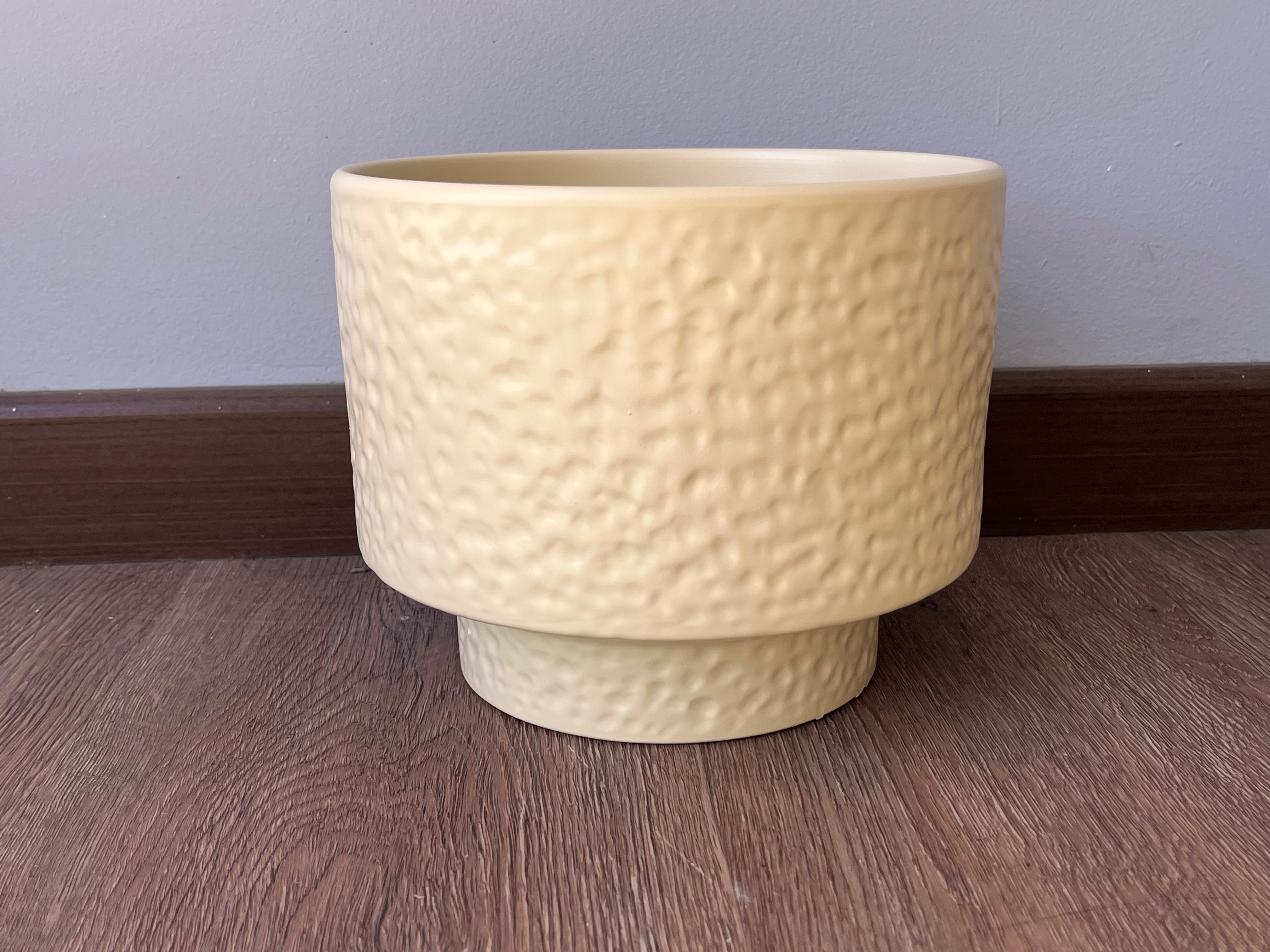 Macetero BeigeTextura Cerámica Tamaños